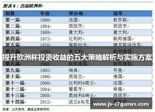 提升欧洲杯投资收益的五大策略解析与实施方案